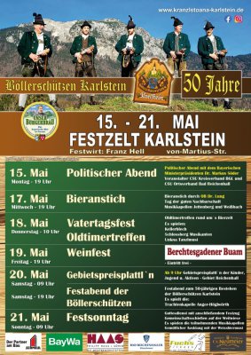 Festprogramm 50 Jahre Böllerschützen Karlstein